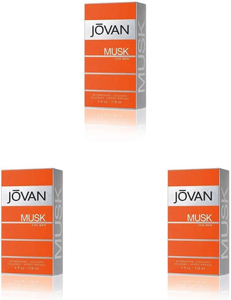 Jovan Musk Aftershave Lotion for Men, 118 ml (Pack of 3)