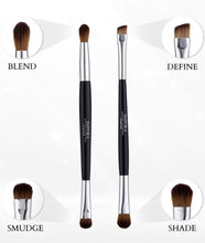 Eye Brush Set  Double Ended Makeup Brushes by Impora London. Eyeshadow Tools for Blending, Defining, Smudging, Shading. Perfect for Travel.