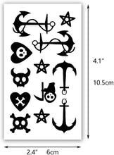 Glaryyears Fake Tiny Temporary Tattoo, 20 Pack Black Sketch Ink Line Small Tattoos Stickers, Various Styles for Fun Party Supplies Vacation on Body Face Hand Wrist