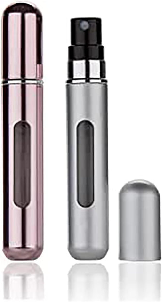 Frostine Perfume Atomizer Refillable, 8 ml Refillable Atomiser Perfume Spray Bottle Mini Underfill Empty Travel Bottle Clear Visual Container Bottle Set of 2 (2  8ml J249)