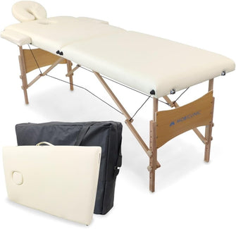 Mobiclinic, Massage table, Beauty Bed, 73,22 x 23,62 in, Massage Bed, Lash Bed, European Brand, Headrest, Height adjustable, Portable, Wood, up to 551 lb, Therapy Couch, For physiotherapy, Cream