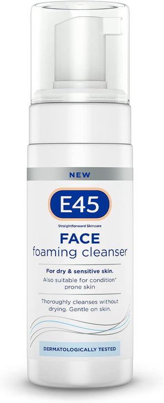 E45 Face Wash Foaming Cleanser  Daily Face Cleanser for Dry and Sensitive Skin  Gentle Facial Cleanser  Removes Excess Oil and Makeup for Clean, Soft Skin - Skin Care Facewash for Women & Mens Skin