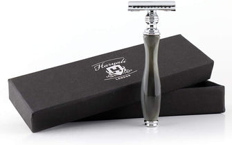 Haryali London Mens Double Edge Safety Razor with Resin Handle Beard and Mustache Perfect Shave Shaving Razor Gift for Men with Box