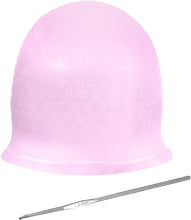NATUCE Silicone Highlighting Cap, Highlighting Cap and Hook, Hair Dye Cap, Hair Frosting Cap, Highlighting Frosting Cap, Frosting and Tipping Cap (Pink)