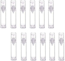 12PCS Plastic Clear Empty Vacuum Airless Pump Bottles Cosmetic Sample Travel Packing Press Vial Jars Makeup Storage Container for Emulsion Cream Lotion Shower Gel Toiletries Liquid(10ml/0.34oz)