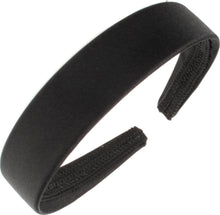 2.5cm (1") Black Satin Covered Plastic Alice Band Hair Band Headband No Teeth for Women Girls by Glitz4Girlz