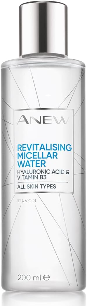 Avon Anew Revitalising Micellar Water with Hyaluronic Acid, Vitamin B3 and Micelles to Dissolve Oil and Make-Up in an Instant, whilst Hydrating and Brightening Skin, 200ml