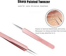 Precision Tweezers Set Professional Stainless Steel Straight and Curved Pointed Fine Tips Tweezer Set for Men/Women Splinter Facial Ingrown Hair Removal Blackhead Whiteheads Makeup Eyelash Extension