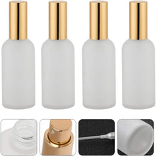 Lurrose 4pcs 100ml Glass Empty Perfume Bottles Golden Refillable Fine Mist Perfume Spray Bottle Scent Pump Case For Makeup Oil Essential