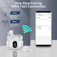 Btootos Wireless Earbuds, Bluetooth 5.3 Headphones In Ear with 4 ENC Noise Cancelling Mic, 2023 New Bluetooth Earphones Mini Deep Bass Stereo Sound, 36H Playtime LED Display Wireless Earbuds White