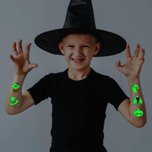 Leesgel Halloween Party Decorations, 130 Styles Luminous Temporary Tattoos for Kids Treats Sweets Stuff Bag Fillers, Fake Tattoo Stickers for Halloween Crafts Toys Supplies Favours
