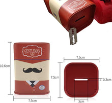 DHinkyoung Razor Blade Bank, Gentleman Style Shaver Disposal Case with Red Beard Pattern, Safe Razor Blade Disposal Case Detachable Salon Razor Slice Recycling Container Box for Barber Shop and Salon