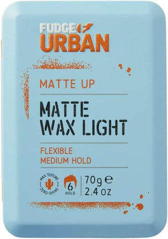 Fudge Urban Matte Wax Light, Flexible Hold All Day Styling, Non-Sticky and Invisible Texture, Hair Wax for Men, 70 g