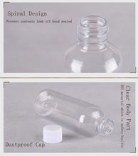 12pcs 30ml Empty Refillable Clear Plastic Bottles with White Screw Caps Travel Bottles Cosmetic Containers Vials for Lotion Toner Makeup Liquids 1oz