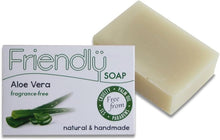 Friendly Soap - Natural Aloe Vera Soap, Gentle & Sensitive, Handmade with Shea Butter & Coconut Oil, No Sulfates & Palm Oil, Vegan, Cruelty Free, Eco-Friendly, Recyclable Packaging 95g Bar