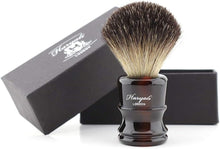 Haryali London Mens Shaving Brush with Pure Black Badger Hair Brush with Resin Handle for Beard, Mustache and Facial Hair Wet Shave