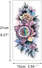 GLARYYEARS Flower Temporary Tattoo for Women, 12 Pack Big Fake Realistic Tattoos, Long-lasting Beautiful 3D Floral tattoos, Makeup on Half Arm Leg Body Thigh