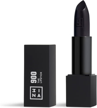 3INA MAKEUP - The Lipstick 900- Black Lipstick with Vitamin E & Shea Butter to Nourish the Lips - Long Lasting Lip Colour with Matte Finish and Creamy Texture - Vegan - Cruelty Free