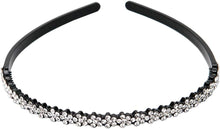 LONEEDY 4 Pack Fashion Rhinestone and Crystal Hard Headbands, Non-slip Teeth Hairband for Women