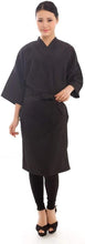 Hairdressing Salon Client Gown Kimono Style - 43" Long (Black)