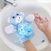 FRCOLOR Exfoliating Gloves Kids Bath Mitt, 4pcs Bath Shower Sponge Scrubber Animal Loofah Kids Exfoliating Bath Scrubber Exfoliating Shower Gloves