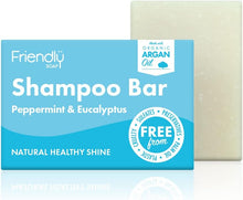 Friendly Soap- Natural Peppermint & Eucalyptus Shampoo Bar, Refreshing, Rich & Nourishing, Handmade with Coconut & Essential Oils, No Sulfates & Palm Oil, Vegan, Eco-Friendly, Recyclable Packaging 95g