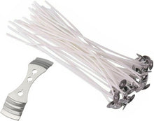 ALAMANIA Candle Wicks 30 Pcs 15cm (6Inch) with 1 Candle Wick Holder Long Lasting Pre-Waxed & Tabbed Cotton Threads with No Black Smoke for DIY Crafts