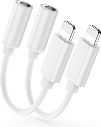 [Apple MFi Certified] 2 Pack iPhone 3.5mm Headphone Adapter, Lightning to 3.5mm Earphone Jack Adapter Aux Audio Dongle Converter for iPhone 13/12/11/11 Pro/XR/X/XS/8/8Plus/7/7Plus