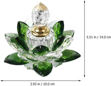 Lurrose Empty Crystal Perfume Bottles Crystal Lotus Flower Shaped Refillable Glass Perfume Bottle Feng Shui Home Decor