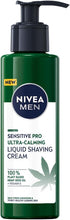 NIVEA MEN Sensitive Pro Ultra Calming Liquid Shaving Cream (200 ml), Shaving Cream Enriched with Hemp Seed Oil and Vitamin E for Stress-Minimising Face Care