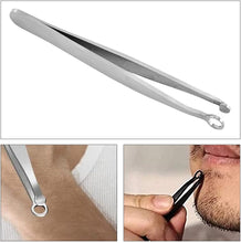 KONAMO DIR-306 Nose Hair Tweezers Universal Nose Hair Trimming Tweezers Stainless Steel Round Tip Tweezer for Trimming and Grooming for Facial Nasal Eyebrow Hair Ingrown Hair, Silver