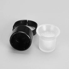 Healifty 20pcs Tattoo Rings Cups with Sponge Tattoo Ink Pigment Ring Disposable Makeup Rings Eyelash Nail Art Glue Holder