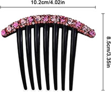 6 Pcs Rhinestone Hair Comb,WideSmart Plastic Hair Side Comb Crystal Decor Plastic Twist Comb Plastic Teeth Hair Side Combs Non-slip Comfortable Hair Clips Pins Claw Rhinestone Hair Accessories