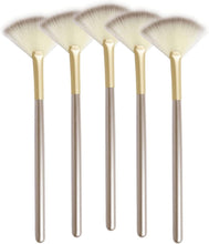 Pack of 5 Fan Brushes Mask Brushes Facial Makeup Brush Cosmetic Makeup Tools Soft Multi Use Fan Brush