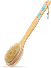 Hience Long Handle Bath Shower Brush Back Scrubber Body Exfoliator, Double-Sided Brush Head with Soft and Stiff Bristles for Wet or Dry Brushing, Cellulite Removal and Lymphatic Drainage