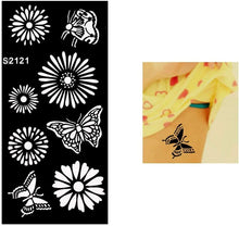 glaryyears 7 Sheets Flower Pendant Henna Tattoo Stencil Temporary Hollow DIY Drawing Body Makeup