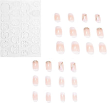 24 Pcs False Nails French Style Nail Stickers Detachable Press on Nails for Women and Beauty Girls