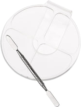 NAUZE Hand Makeup Mixing Palette Set Clear Acrylic Makeup Mixing Tray and Stainless Steel Spatula for Foundation Eyeshadow Nail Art Makeup Tools (Round)