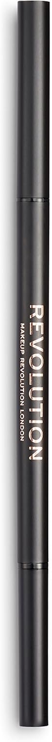 Makeup Revolution Precise Brow Pencil, Double-Ended, Ultra-Fine Pencil Tool, Includes Spoolie, Dark Brown