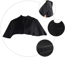 Minkissy Short Hair Cutting Cape Makeup Cape Waterproof Comb-Out Cape Polyester Hairdressing Salon Apron Hair Cloth Hair Shampoo Cape with Adhesive Closure for Salon (Black)