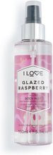 I Love Glazed Raspberry Scented Body Mist, Formulated With Natural Fruit Extracts Which Offer a Burst of Fragrance, FastDrying Refreshment Throughout the Day, VeganFriendly 150ml