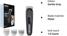 Braun Body Groomer 3, Manscaping Tool For Men With SkinShield Technology, Sensitive Comb, Wet & Dry, 100% Waterproof, UK 2 Pin Plug, BG3350, Black/Grey