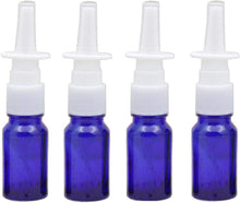 6PCS 10ml/0.34oz Empty Glass Refillable Nasal Spray Bottles Fine Mist Sprayers Makeup Water Travel Containers Jars For Perfumes Essential Oils Saline Water Applications (Blue)