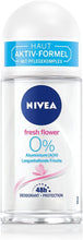 NIVEA Fresh Flower Roll-On Deodorant (50 ml), Deodorant without Aluminium (ACH) with Fresh Floral Fragrance, Deodorant with 48-Hour Protection and Gentle Care