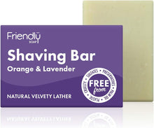 Friendly Soap- Natural Orange & Lavender Shaving Soap, Gentle, Smooth & Sensitive, Handmade with Soothing Aloe Vera & Kaolin Clay, No Sulfates & Palm Oil, Vegan, Eco-Friendly, Recyclable Packaging 95g