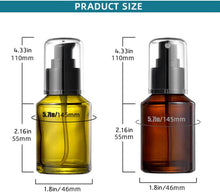 L-Lei 2PCS 60ml/2oz Glass Foundation Bottle & Spray Bottle,Refillable Travel Containe for Cosmetic Perfume Skincare Makeup Lotion, Green,brown