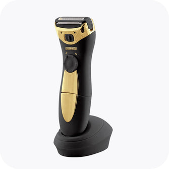 Cosmopolitan Electronic Lady Shaver, Cordless Electric Razor for Women, Hair Removal, Removes Short Hair, Dual-Blades, Trim Bikini Line, Leg Hair & All Body Areas, Rechargeable Device, Black & Gold