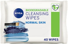 NIVEA Biodegradable Cleansing Wipes Normal Skin (40 sheets), Biodegradable Wipes made from 100% Plant Fibres, Make-Up Wipes, Face Wipes Makeup Remover