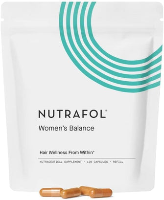 Nutrafol Women's Balance Hair Growth Supplements, Ages 45 and Up, Clinically Proven Hair Supplement for Visibly Thicker Hair and Scalp Coverage, Dermatologist Recommended - 1 Month Supply, 1 Refill