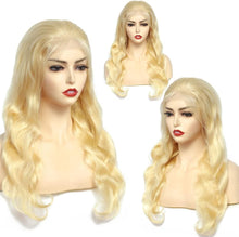 613 4X4 Human Hair Wigs With Baby Hair Blonde Human Hair Wig Body Wave Pre Plucked 130% Density Brazilian Remy Virgin Hair Natural Hairline For Black Women 18 inch